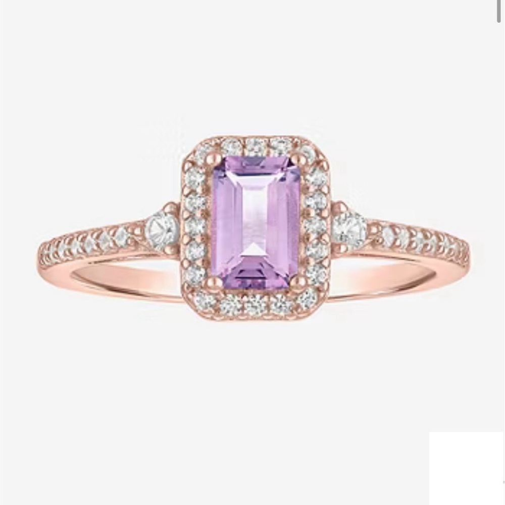 Purple Amethyst 14K Rose Gold Ring